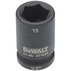 DeWALT Steckschlüssel Kurz 15mm 1/2 Schlagfest - DT7533-QZ