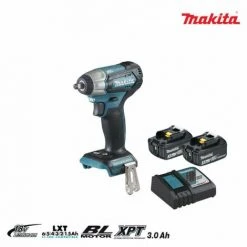 MAKITA 18V Bürstenloser Schlagbolzen - 2 Batterien BL1830B 3.0Ah - 1 Schnellladegerät DC18RC DTW180RFJ
