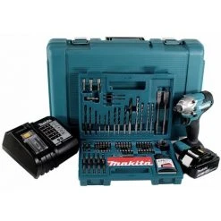 Makita DTD 156 STK Akku Schlagschrauber 18V 155Nm 1/4" + 1x Akku 5,0Ah + Ladegerät + 100 Tlg. Bit Bohrer Set + Koffer -Drehschlagschrauber Soldes 19359085 4