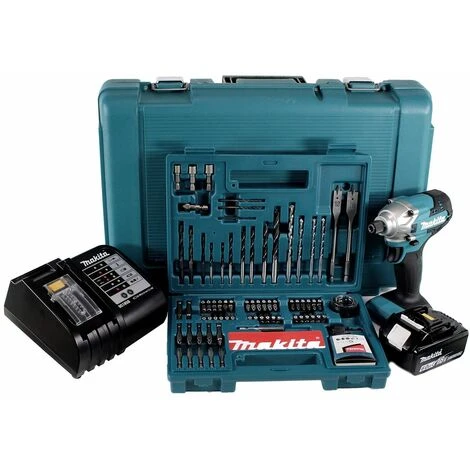 Makita DTD 156 SGK Akku Schlagschrauber 18V 155Nm 1/4" + 1x Akku 6,0Ah + Ladegerät + 100 Tlg. Bit Bohrer Set + Koffer 6 Makita DTD 156 SGK Akku Schlagschrauber 18V 155Nm 1/4" + 1x Akku 6,0Ah + Ladegerät + 100 Tlg. Bit Bohrer Set + Koffer – Bild 4