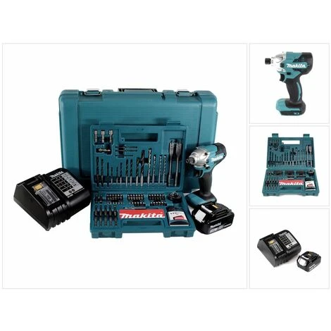 Makita DTD 156 SFK Akku Schlagschrauber 18V 155Nm 1/4" + 1x Akku 3,0Ah + Ladegerät + 100 Tlg. Bit Bohrer Set + Koffer 7 Makita DTD 156 SFK Akku Schlagschrauber 18V 155Nm 1/4" + 1x Akku 3,0Ah + Ladegerät + 100 Tlg. Bit Bohrer Set + Koffer – Bild 5