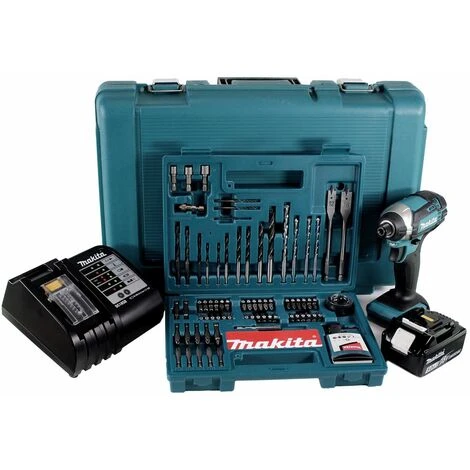 Makita DTD 152 STK Akku Schlagschrauber 18V 165Nm 1/4" + 1x Akku 5,0Ah + Ladegerät + 100 Tlg. Bit Bohrer Set + Koffer 6 Makita DTD 152 STK Akku Schlagschrauber 18V 165Nm 1/4" + 1x Akku 5,0Ah + Ladegerät + 100 Tlg. Bit Bohrer Set + Koffer – Bild 4