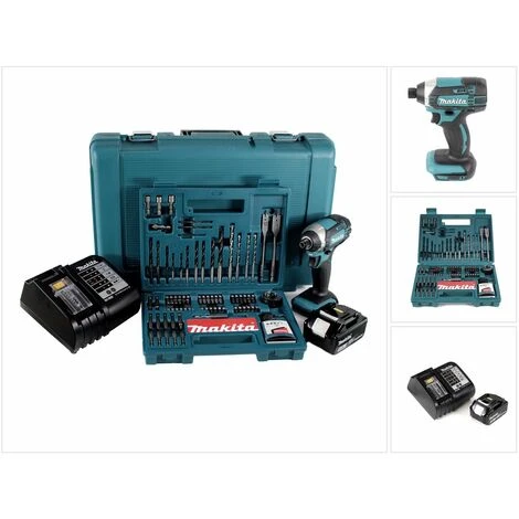 Makita DTD 152 SGK Akku Schlagschrauber 18V 165Nm 1/4" + 1x Akku 6,0Ah + Ladegerät + 100 Tlg. Bit Bohrer Set + Koffer 7 Makita DTD 152 SGK Akku Schlagschrauber 18V 165Nm 1/4" + 1x Akku 6,0Ah + Ladegerät + 100 Tlg. Bit Bohrer Set + Koffer – Bild 5