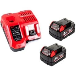 MAKITA Milwaukee M18 FHIWF12-502X Akku Schlagschrauber 1/2" 18 V 1356 Nm ( 4933459696 ) + 2x Akkus 5,0 Ah + Ladegerät + HD Box -Drehschlagschrauber Soldes 19447372 5