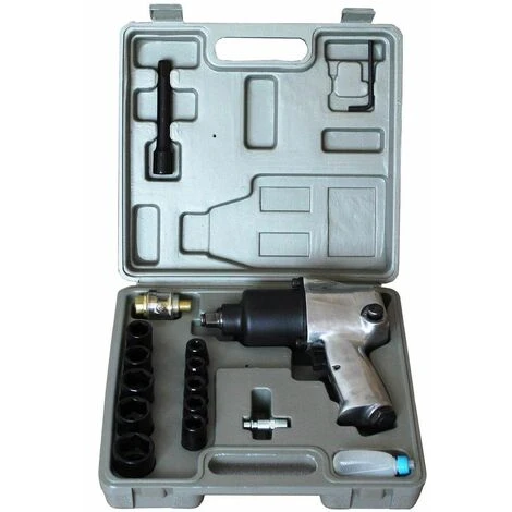 Varan Motors - SPT-10303k 17 TEILIGES SCHLAGSCHRAUBER SET DRUCKLUFT SCHRAUBER 576NM 1/2'' KOFFER + ZUBEHÖR - Grau 6 Varan Motors - SPT-10303k 17 TEILIGES SCHLAGSCHRAUBER SET DRUCKLUFT SCHRAUBER 576NM 1/2'' KOFFER + ZUBEHÖR - Grau – Bild 4