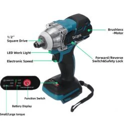 AUGIENB Durable Woodworking 520N.M 1/2 "Drehmoment-Schlagschrauber Brushless Akku-Elektroschrauber Akkuschrauber Bohrwerkzeug 9 AUGIENB Durable Woodworking 520N.M 1/2 "Drehmoment-Schlagschrauber Brushless Akku-Elektroschrauber Akkuschrauber Bohrwerkzeug -Drehschlagschrauber Soldes 26269902 3