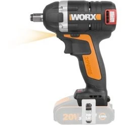 WORX WX279.9 Bürstenloser Akku Schlagschrauber 20V - 300Nm, Mit Variablem 3-Gang-Getriebe Und LED-Licht - Ideal Für Diverse Schraubarbeiten – Ohne Akku Und Ladegerät