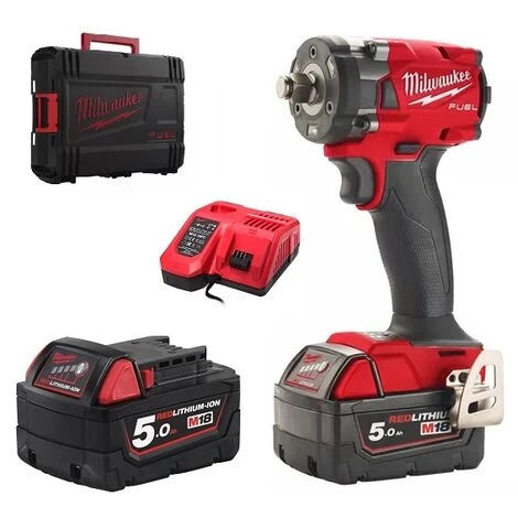 Milwaukee M18FIW2F12-502X Akku Schlagschrauber 1/2" Mit 2x M18B5 Li-Ion-Akku Und Schnelllader 3 Milwaukee M18FIW2F12-502X Akku Schlagschrauber 1/2" Mit 2x M18B5 Li-Ion-Akku Und Schnelllader