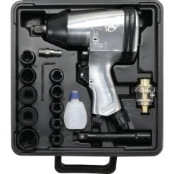 BGS Technic Druckluft-Schlagschrauber Mit Werkzeugsatz | 12,5 Mm (1/2") | 312 Nm | 16-tlg.