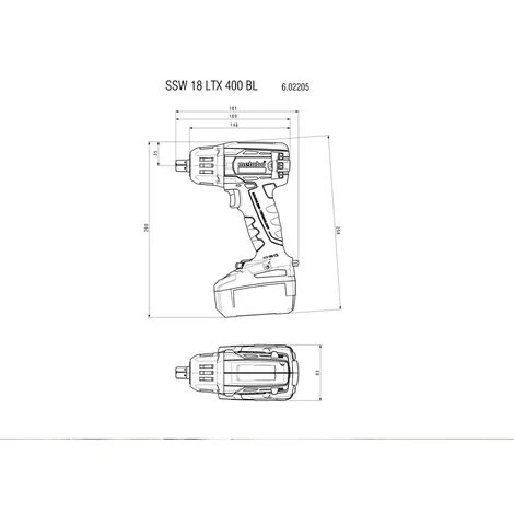 METABOWERKE GMBH Metabo Akku Schlagschrauber SSW 18 LTX 400 BL Solo 18V Im Karton CAS Mafell 7 METABOWERKE GMBH Metabo Akku Schlagschrauber SSW 18 LTX 400 BL Solo 18V Im Karton CAS Mafell – Bild 5
