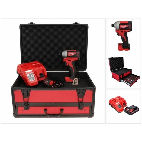 Milwaukee M18 BLID2-201FC TX Akku Schlagschrauber 18 V 180 Nm 1/4" Brushless + 1x Akku 2,0 Ah + Ladegerät + TX Koffer 6 Milwaukee M18 BLID2-201FC TX Akku Schlagschrauber 18 V 180 Nm 1/4" Brushless + 1x Akku 2,0 Ah + Ladegerät + TX Koffer – Bild 4
