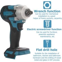 MAEREX 1tlg 520Nm Akku Schlagschrauber 1/2'' Elektrowerkzeuge Für 18V Makita 2500rpm -Drehschlagschrauber Soldes 37850015 2