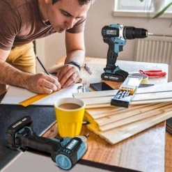 Bürstenloser Akkubohrer, WESCO 18V 2.0Ah Akku-Bohrschrauber, Max Drehmoment 60 N.m, Drehmomentstufen 22+1+1, 2-Gangschaltung, LED-Licht, Mit Gürtelclip, Akku Und Ladegerät/DEWS2319 -Drehschlagschrauber Soldes 39582504 3