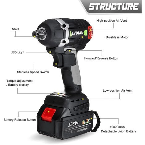 MANTA Akku Schlagschrauber Ratschen Schrauber Akkuschrauber Mit 2 Batterie Grau 5 MANTA Akku Schlagschrauber Ratschen Schrauber Akkuschrauber Mit 2 Batterie Grau – Bild 3