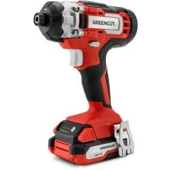 Schlagbohrmaschine Mit 20-V-Lithium-Akku, Drehzahl 3500 U/min, 1/4"-Halterung, Inklusive Akku Und Ladegerät – Greencut ATD200L