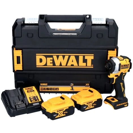 DeWalt DCF 850 P2 Akku Schlagschrauber 18 V 205 Nm 1/4" Brushless + 2x Akku 5,0 Ah + Ladegerät + TSTAK 4 DeWalt DCF 850 P2 Akku Schlagschrauber 18 V 205 Nm 1/4" Brushless + 2x Akku 5,0 Ah + Ladegerät + TSTAK – Bild 2