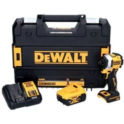 DeWalt DCF 850 P1 Akku Schlagschrauber 18 V 205 Nm 1/4" Brushless + 1x Akku 5,0 Ah + Ladegerät + TSTAK -Drehschlagschrauber Soldes 46362811 2