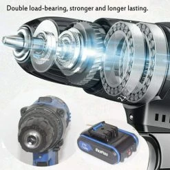 DAY PLUS Akku-Bohrer 21V Akku-Bohrschrauber Mit Hammerkopf Magnet Funktion,2x 1.5Ah Akkus,45Nm 18+1 Drehmomentstufen Akkuschrauber 2 Gang 29-tlg Zubehör-Set 11 DAY PLUS Akku-Bohrer 21V Akku-Bohrschrauber Mit Hammerkopf Magnet Funktion,2x 1.5Ah Akkus,45Nm 18+1 Drehmomentstufen Akkuschrauber 2 Gang 29-tlg Zubehör-Set -Drehschlagschrauber Soldes 47797964 5