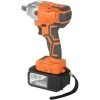 HAPPYSHOPPING Kabelloser Bürstenloser Schlagschrauber 1/2 Zoll 380Nm High Torque 4.0A Li-Ion Akku Schnellladegerät Mit Variabler Geschwindigkeit Und Tragebox-Buchse Für Heimmotorräder,EU-Plug & 1 Batterie, Orange - EU-Plug & 1 Batterie, Orange -Drehschlagschrauber Soldes 47879784 1