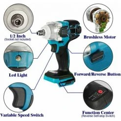Akku-Schlagschrauber Drehschlagschrauber 2 EN 1 ONEVAN 320N.M 1/2" - Für Makita 18V Mit 1*Akku 4*Socken -Drehschlagschrauber Soldes 53472937 4