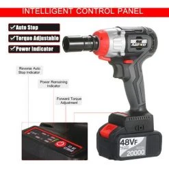 Nanwei Cordless Schlagschlüssel Kit Brushless Bohrer 1/2 & 1/4 Zoll Quick Chuck 380nm Drehmoment Schnelles Ladegerät 2x4.0A Batterievariable Geschwindigkeit Multifunktions-Impact Kit Mit 18 Zubehör Und Tragebox - Modell:EU-Stecker 2 Batterie-Luxus-Zubehör -Drehschlagschrauber Soldes 55628881 5