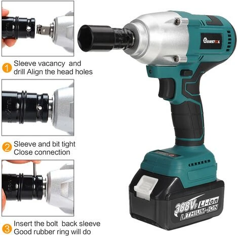 MOHOO 18V Akku Schlagschrauber 1/2'' Ratschen Schrauber Akku Ladegerät Nusse Mit 2 Batterien 4 MOHOO 18V Akku Schlagschrauber 1/2'' Ratschen Schrauber Akku Ladegerät Nusse Mit 2 Batterien – Bild 2