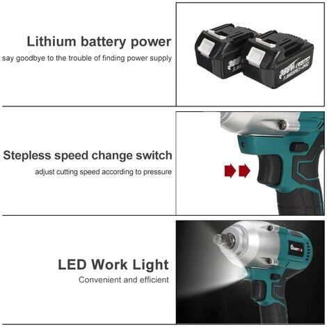 MOHOO 18V Akku Schlagschrauber 1/2'' Ratschen Schrauber Akku Ladegerät Nusse Mit 2 Batterien 5 MOHOO 18V Akku Schlagschrauber 1/2'' Ratschen Schrauber Akku Ladegerät Nusse Mit 2 Batterien – Bild 3
