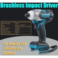 DRILLPRO 520 Nm Bürstenloser Akku-Schlagschrauber 2700 U / Min Elektroschrauber Stufenloser Schaltschalter Geeignet Für Makita 18-V-Akku -Drehschlagschrauber Soldes 56656939 4