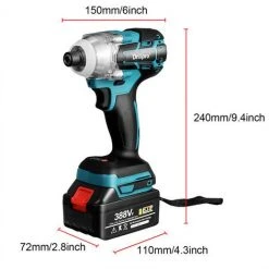 DRILLPRO Bürstenloser Akku-Schlagschrauber Wiederaufladbare 1/2-Zoll-Schraubenschlüssel Elektrowerkzeuge -Drehschlagschrauber Soldes 57134595 2