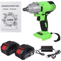 DRILLPRO Akku Schlagschrauber Ratschen Set Schrauber Kompatibel +2x Batterien -Drehschlagschrauber Soldes 57134979 3