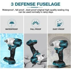 DRILLPRO 18V 588Nm Akku Schlagschrauber-LED Elektro Akkuschrauber (Nur Körper Ohne Batterie) -Drehschlagschrauber Soldes 57163064 3