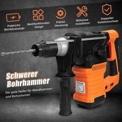 GOPLUS Professional Bohrhammer, 1500W Elektrobohrmaschine Mit 8mm/10mm/12mm Bohrer, 800 U/min & 4000 B/min Schlagbohrmaschine Mit 6 Gaenge Für Holz Beton Stahl 8 GOPLUS Professional Bohrhammer, 1500W Elektrobohrmaschine Mit 8mm/10mm/12mm Bohrer, 800 U/min & 4000 B/min Schlagbohrmaschine Mit 6 Gaenge Für Holz Beton Stahl -Drehschlagschrauber Soldes 57493148 2