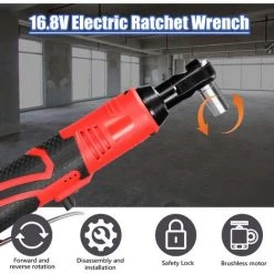 HAPPYSHOPPING Multifunktionaler 16,8-V-Schlagschrauber, Kabelloser, Wiederaufladbarer Elektrischer Schraubenschlüssel, 3/8 Zoll, 90 °, Rechtwinkliger Ratschenschlüssel, Schlagschrauber, Elektrowerkzeug,Host, Multicolor - Host, Multicolor -Drehschlagschrauber Soldes 57795758 4