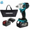 ONEVAN Akku-Schlagschrauber Drehschlagschrauber 2 EN 1 320N.M 1/2" - Für Makita 18V Akku - Mit 1*Akku+1*Tasche -Drehschlagschrauber Soldes 58279187 1