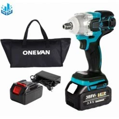 ONEVAN Akku-Schlagschrauber Drehschlagschrauber 2 EN 1 320N.M 1/2" - Für Makita 18V Akku - Mit 1*Akku+1*Tasche