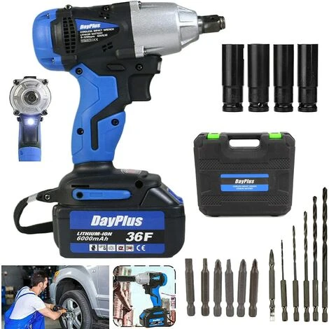 DAY PLUS 3 In 1 Akku Schlagschrauber 1/2 Zoll & 420Nm Drehmoment Akku Bohrschrauber & Akkuschrauber Mit 6.0 Ah Akku, LED-Arbeitslicht, 18V Akku Drehschlagschrauber Mit Koffer Und 16pcs Zubehör 3 DAY PLUS 3 In 1 Akku Schlagschrauber 1/2 Zoll & 420Nm Drehmoment Akku Bohrschrauber & Akkuschrauber Mit 6.0 Ah Akku, LED-Arbeitslicht, 18V Akku Drehschlagschrauber Mit Koffer Und 16pcs Zubehör