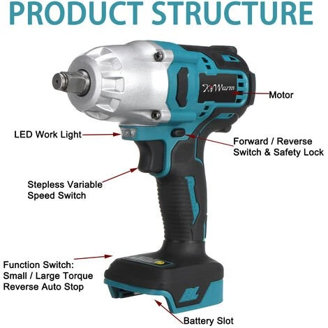 KIWarm 18v Brushless High Torque Schlagschrauber 1/2" 4 KIWarm 18v Brushless High Torque Schlagschrauber 1/2" – Bild 2