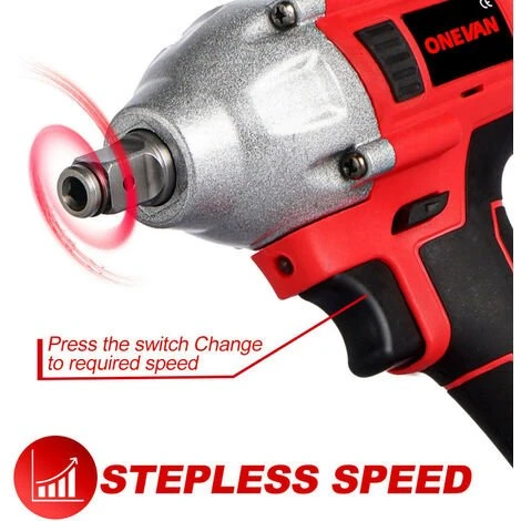 ONEVAN Akku-Schlagschrauber, 800n. M, Bürstenloser Schraubenschlüssel, 1/2 Zoll Li-Ion Akku, Für Makita 18V Akku, Für Autoreifen - Mit 2 Akkus 6 ONEVAN Akku-Schlagschrauber, 800n. M, Bürstenloser Schraubenschlüssel, 1/2 Zoll Li-Ion Akku, Für Makita 18V Akku, Für Autoreifen - Mit 2 Akkus – Bild 4