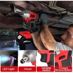 ONEVAN Akku-Schlagschrauber, 800n. M, Bürstenloser Schraubenschlüssel, 1/2 Zoll Li-Ion Akku, Für Makita 18V Akku, Für Autoreifen - Mit 2 Akkus 11 ONEVAN Akku-Schlagschrauber, 800n. M, Bürstenloser Schraubenschlüssel, 1/2 Zoll Li-Ion Akku, Für Makita 18V Akku, Für Autoreifen - Mit 2 Akkus -Drehschlagschrauber Soldes 63595142 5