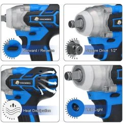 VIOLEWORKS Akku Schlagschrauber Bohrmaschine Akkuschrauber Mit 2 Akkus -Drehschlagschrauber Soldes 63729825 3
