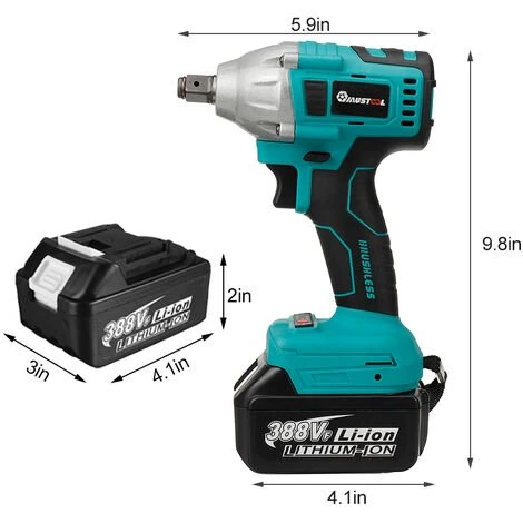 MUSTOOL Akku-Schlagschrauber Ratschen Schrauber Akku & Stecknüsse 2 Akkus 4 MUSTOOL Akku-Schlagschrauber Ratschen Schrauber Akku & Stecknüsse 2 Akkus – Bild 2
