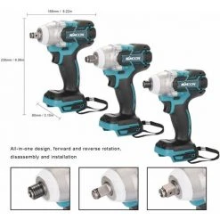 LIFCAUSAL 18V Akku-Schlagschrauber Schraubendreher Bürstenloser Motor Elektrischer Schraubenschlüssel Mit Hohem Drehmoment 10 LIFCAUSAL 18V Akku-Schlagschrauber Schraubendreher Bürstenloser Motor Elektrischer Schraubenschlüssel Mit Hohem Drehmoment -Drehschlagschrauber Soldes 63813032 4