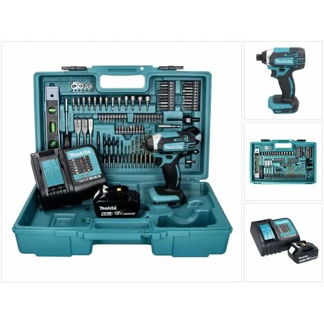 Makita DTD 152 SGX5 Akku Schlagschrauber 18 V 165 Nm + 1x Akku 6,0 Ah + Ladegerät + 101 Tlg. Zubehör Set + Koffer 6 Makita DTD 152 SGX5 Akku Schlagschrauber 18 V 165 Nm + 1x Akku 6,0 Ah + Ladegerät + 101 Tlg. Zubehör Set + Koffer – Bild 4
