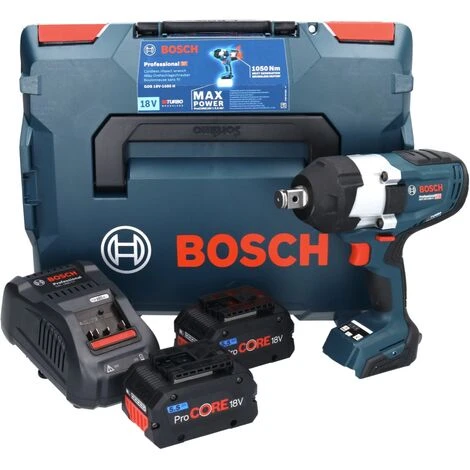 Bosch GDS 18V-1050 H Akku Drehschlagschrauber 18 V 1050 Nm 3/4" Biturbo Brushless + 2x ProCORE Akku 5,5 Ah + Ladegerät + L-Boxx ( 06019J8503 ) 4 Bosch GDS 18V-1050 H Akku Drehschlagschrauber 18 V 1050 Nm 3/4" Biturbo Brushless + 2x ProCORE Akku 5,5 Ah + Ladegerät + L-Boxx ( 06019J8503 ) – Bild 2