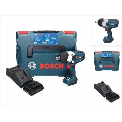 Bosch GDS 18V-1050 H Akku Drehschlagschrauber 18 V 1050 Nm 3/4" Biturbo Brushless + 1x ProCORE Akku 4,0 Ah + Ladegerät + L-Boxx 3 Bosch GDS 18V-1050 H Akku Drehschlagschrauber 18 V 1050 Nm 3/4" Biturbo Brushless + 1x ProCORE Akku 4,0 Ah + Ladegerät + L-Boxx