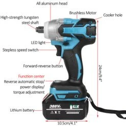 DRILLPRO Akku-Schlagschrauber Ratschen Schrauber Mit 2 Batterien 8 DRILLPRO Akku-Schlagschrauber Ratschen Schrauber Mit 2 Batterien -Drehschlagschrauber Soldes 65849848 2