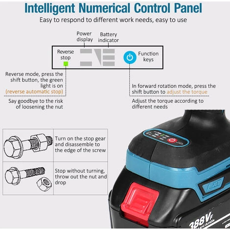 DRILLPRO Akku-Schlagschrauber Ratschen Schrauber Mit 2 Batterien 6 DRILLPRO Akku-Schlagschrauber Ratschen Schrauber Mit 2 Batterien – Bild 4