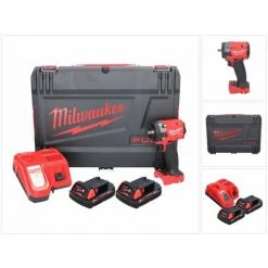 .MILWAUKEE. Milwaukee M18 FIW2F38-202X Akku Schlagschrauber 18 V 339 Nm 3/8 " Brushless + 2x Akku 2,0 Ah + Ladegerät + HD Box