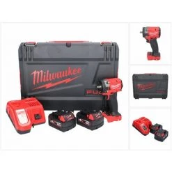 Milwaukee M18 FIW2F38-402X Akku Schlagschrauber 18 V 339 Nm 3/8 " Brushless + 2x Akku 4,0 Ah + Ladegerät + HD Box