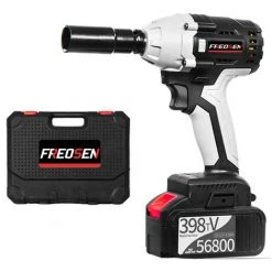 FREOSEN Bürstenloser Akku Schlagschrauber, 4.0 Ah 398TV Akku Steckschlüssel Vierkantantrieb Leistungsstarker Brushless Motor, Mit 16 Zubehörteil 7 FREOSEN Bürstenloser Akku Schlagschrauber, 4.0 Ah 398TV Akku Steckschlüssel Vierkantantrieb Leistungsstarker Brushless Motor, Mit 16 Zubehörteil -Drehschlagschrauber Soldes 66797099 2